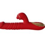 The Red Peach Double Bubble Clit and G Spot Rabbit